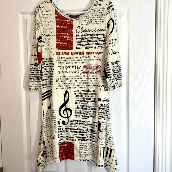 Classical Music Dress by Azalea/Firmiani, (Size L) ; 3/4 Length Belled Sleeves - Picture 2 of 8